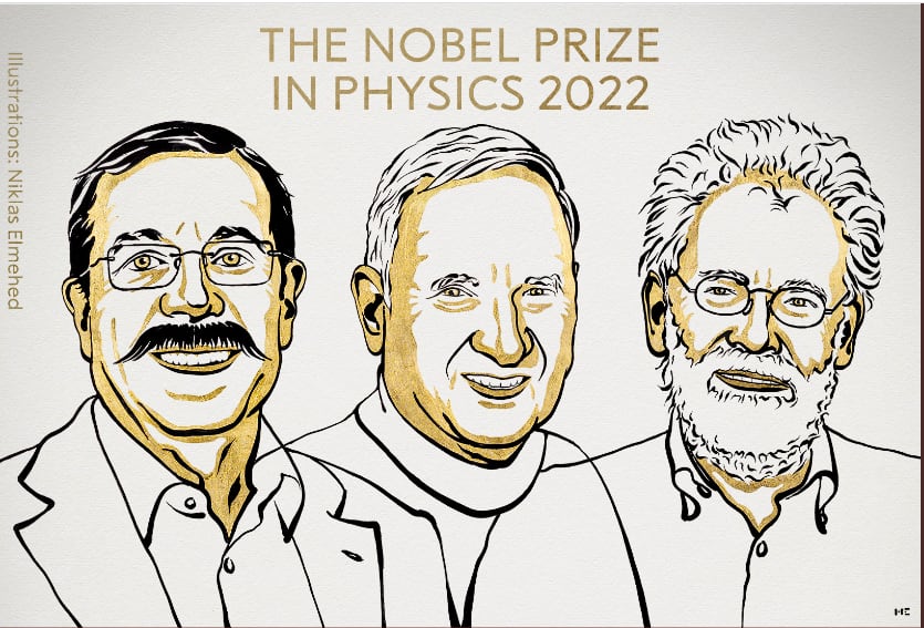 Ganadores del Nobel de Física 2022.