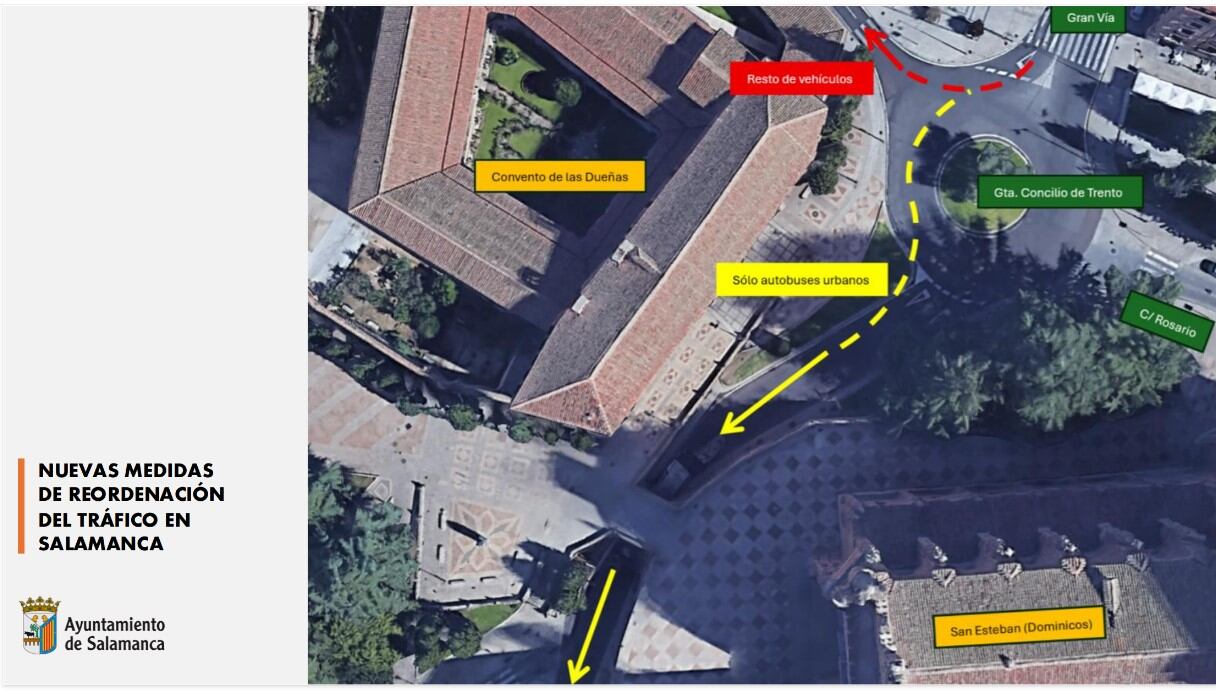 Reordenación del tráfico en el entorno de San Esteban de Salamanca