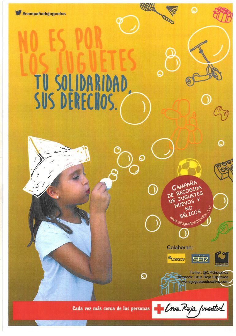 Cartel de la campaña de recogida de juguetes de Cruz Roja