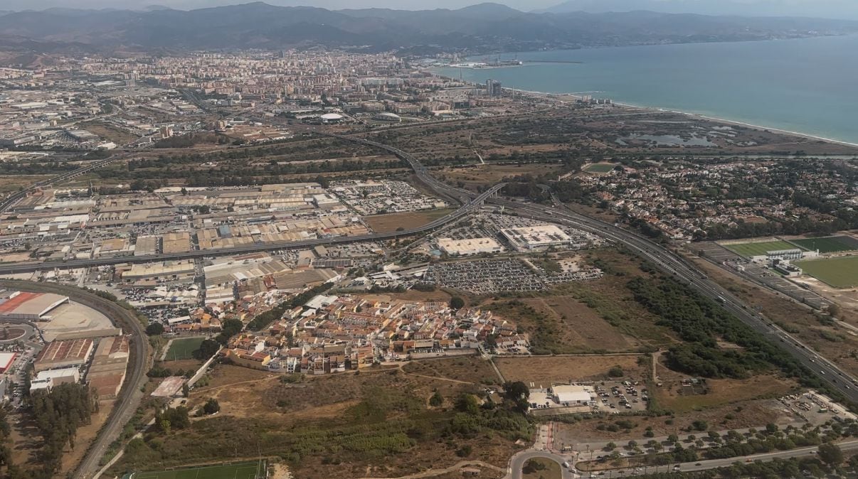 Vista aérea de la ciudad de Málaga