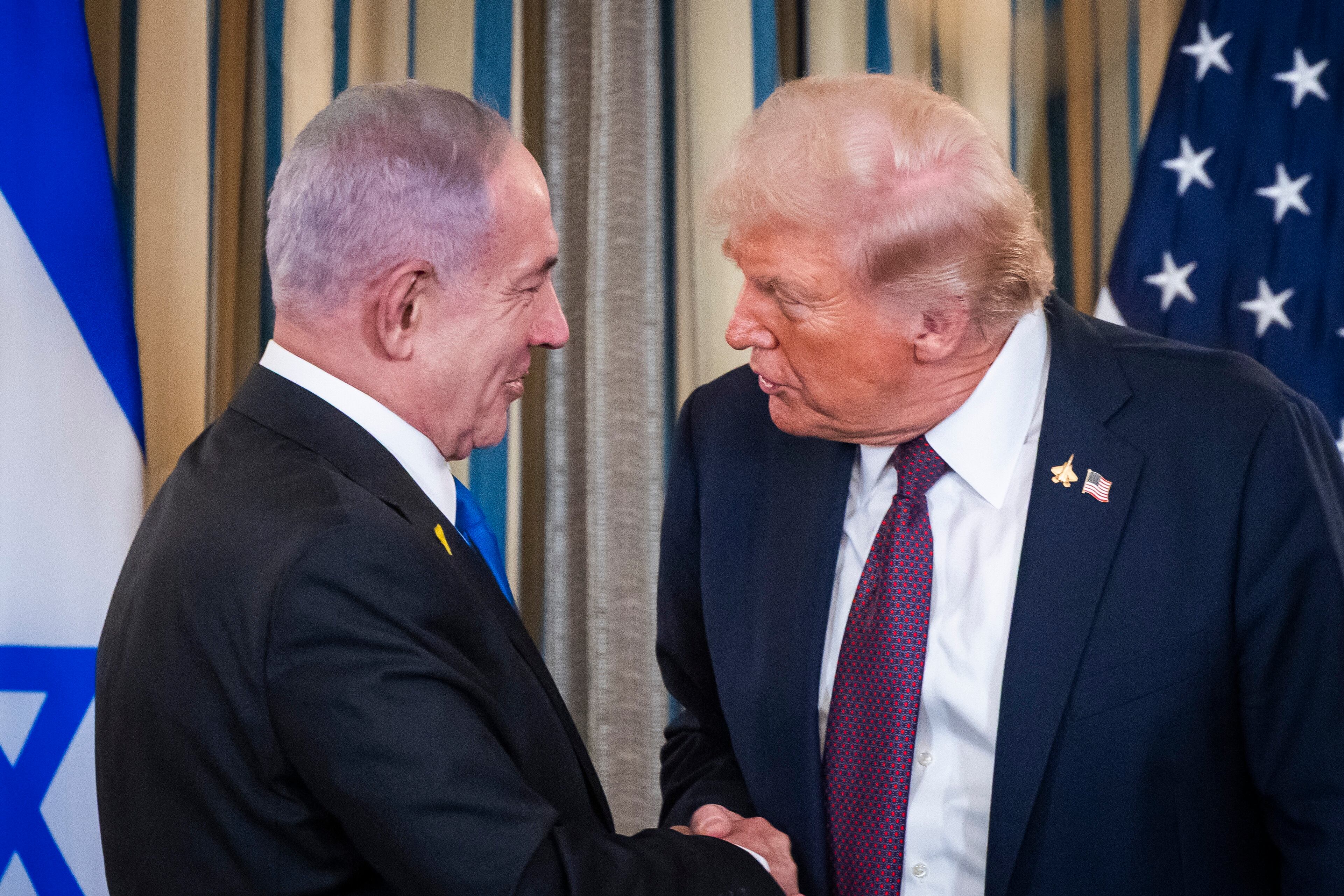 El presidente de EEUU, Donald Trump, y el primer ministro israelí, Benjamin Netanyahu 