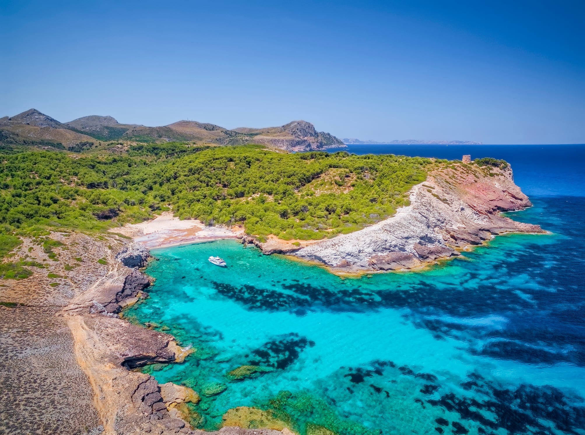 Vista aérea de Cala Estreta, en la Costa Brava.