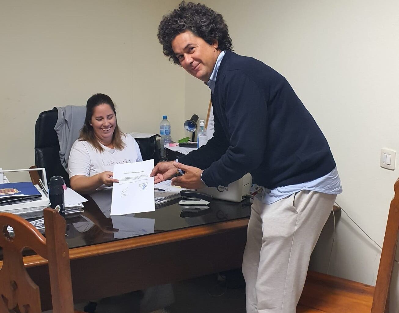 El actual presidente de la UD Lanzarote, Juan Carlos Albuixech, presentando su candidatura a la reelección.