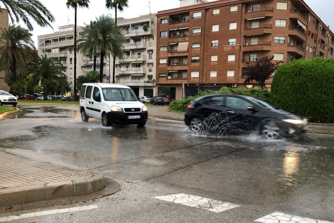 Lluvia en la ciudad de Gandia en el mes de octubre. 