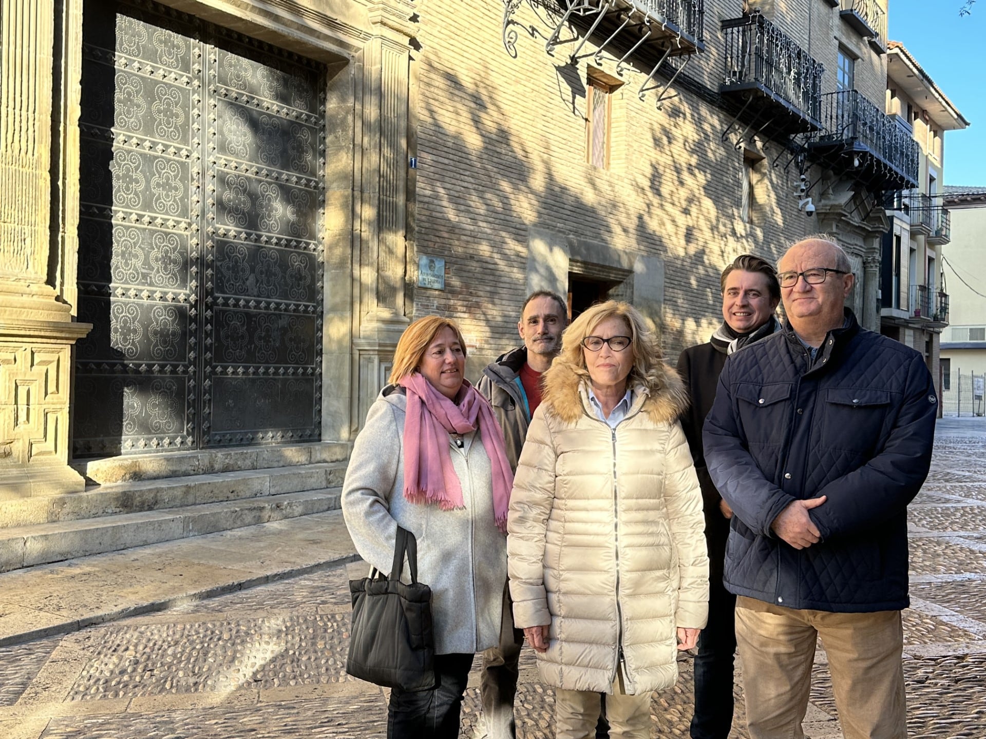 Portavoz y concejales socialistas en el Ayuntamiento de Huesca tras la Comisión de Hacienda