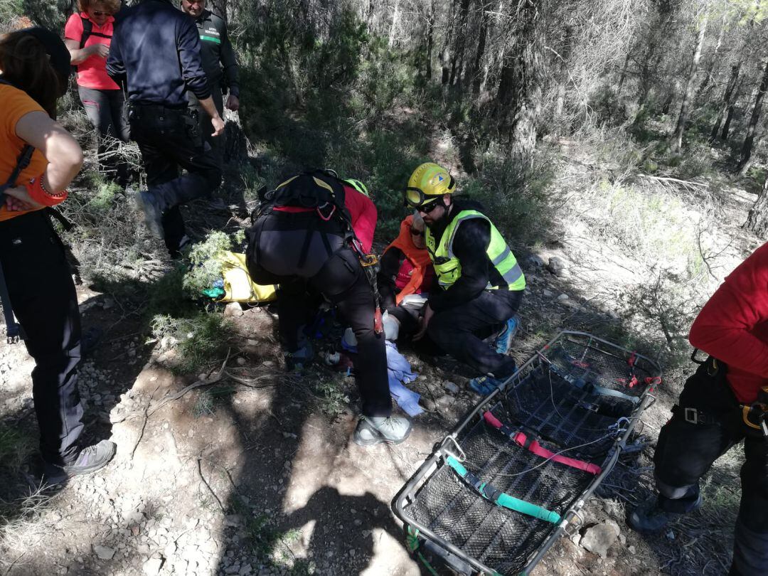 Rescate de la senderista herida en Caravaca 