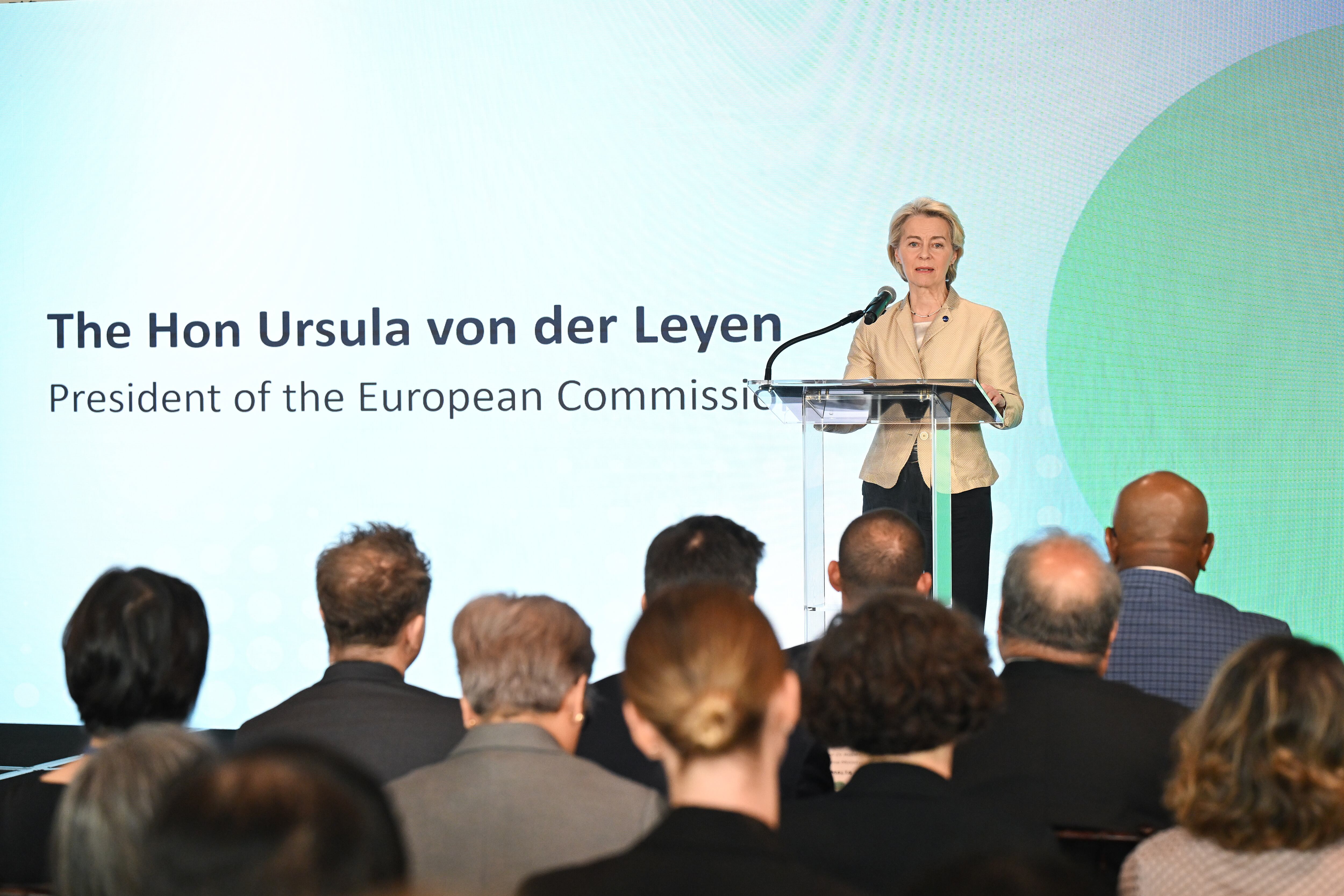 Ursula von der Leyen durante un discurso en Nueva York