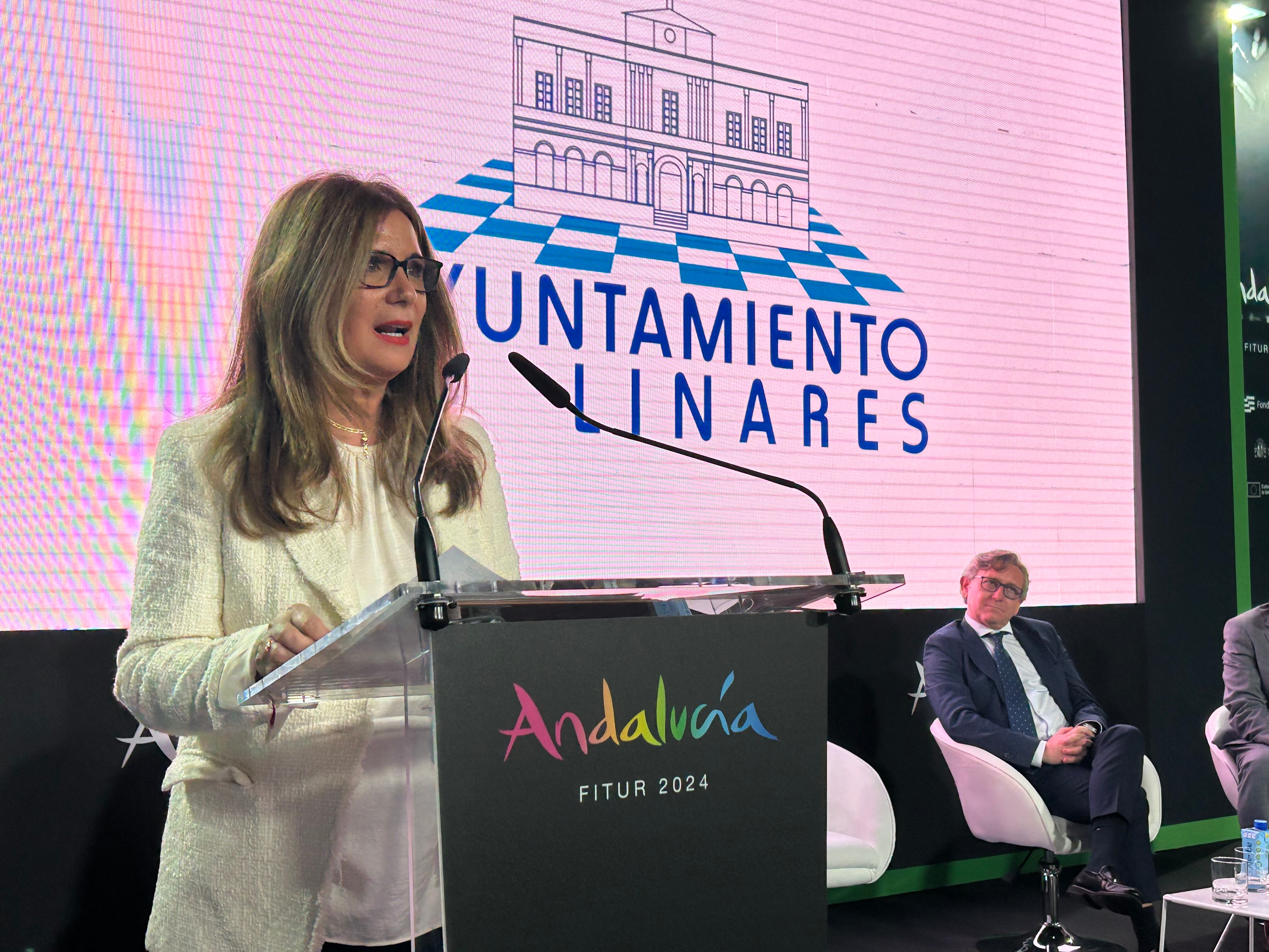 Auxiliadora del Olmo, en la presentación de la oferta de Linares en FITUR 2024.