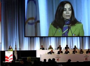 Mercedes Coghen, durante la exposición de la candidatura de Madrid 2016