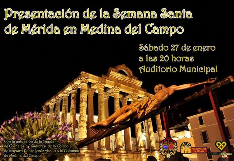 Cartel anunciador de la presentación de la Semana Santa de Mérida