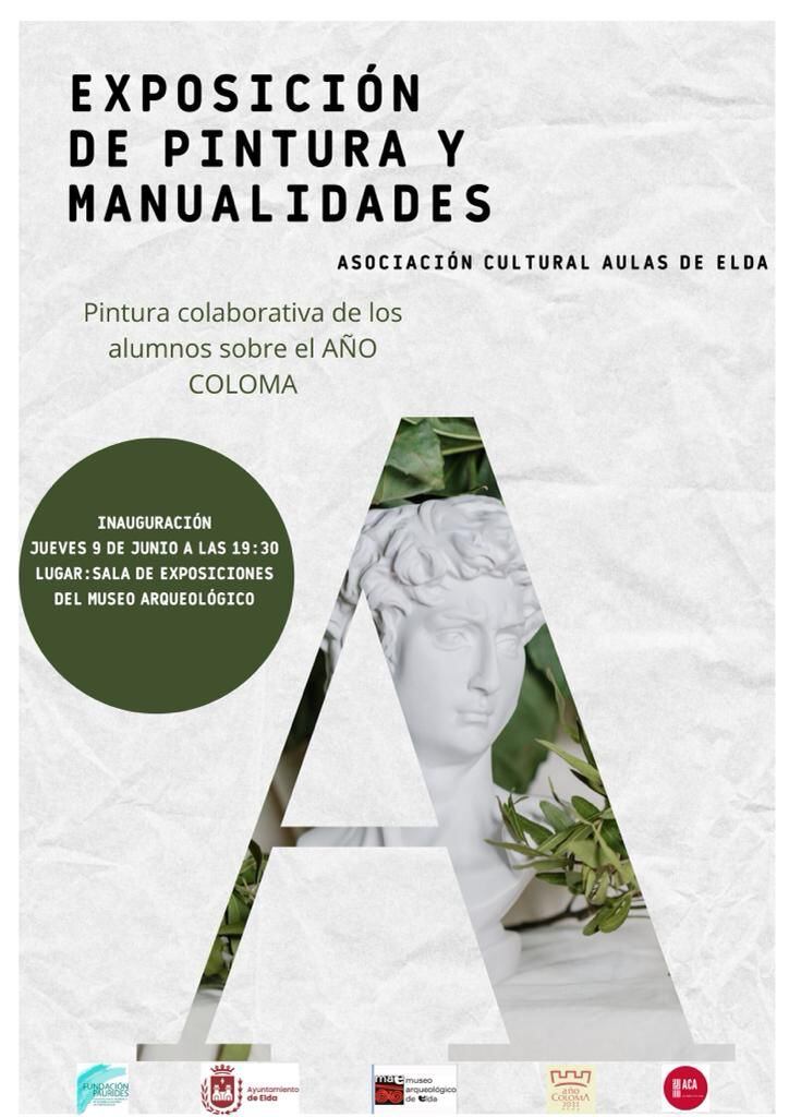 Exposición de pintura colaborativa de los alumnos de la Asociación Cultural Aulas de Elda sobre el Año Coloma