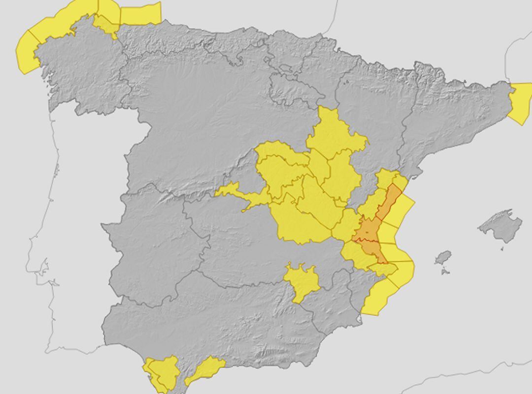 Mapa de alertas de Aemet para el miércoles 4 de noviembre 