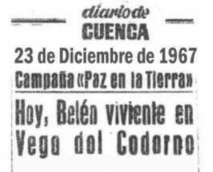 Noticia del primer belén en el Diario de Cuenca.