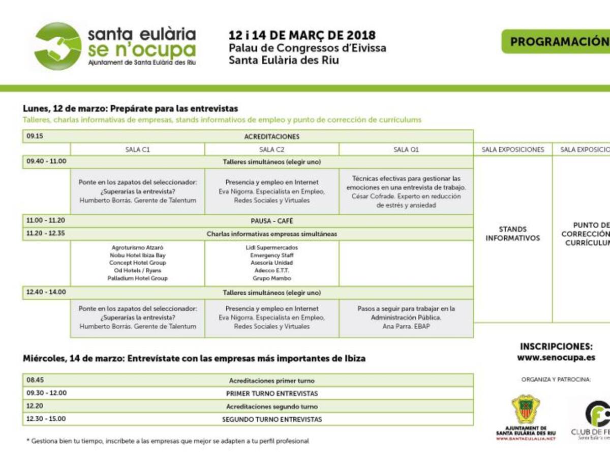 Santa Eulària se n'Ocupa oferta 1.500 puestos de trabajo