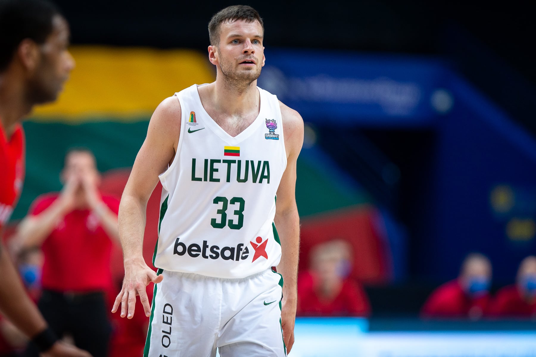 Tomas Dimsa, nuevo jugador del Casademont, en un partido con la selección de Lituania