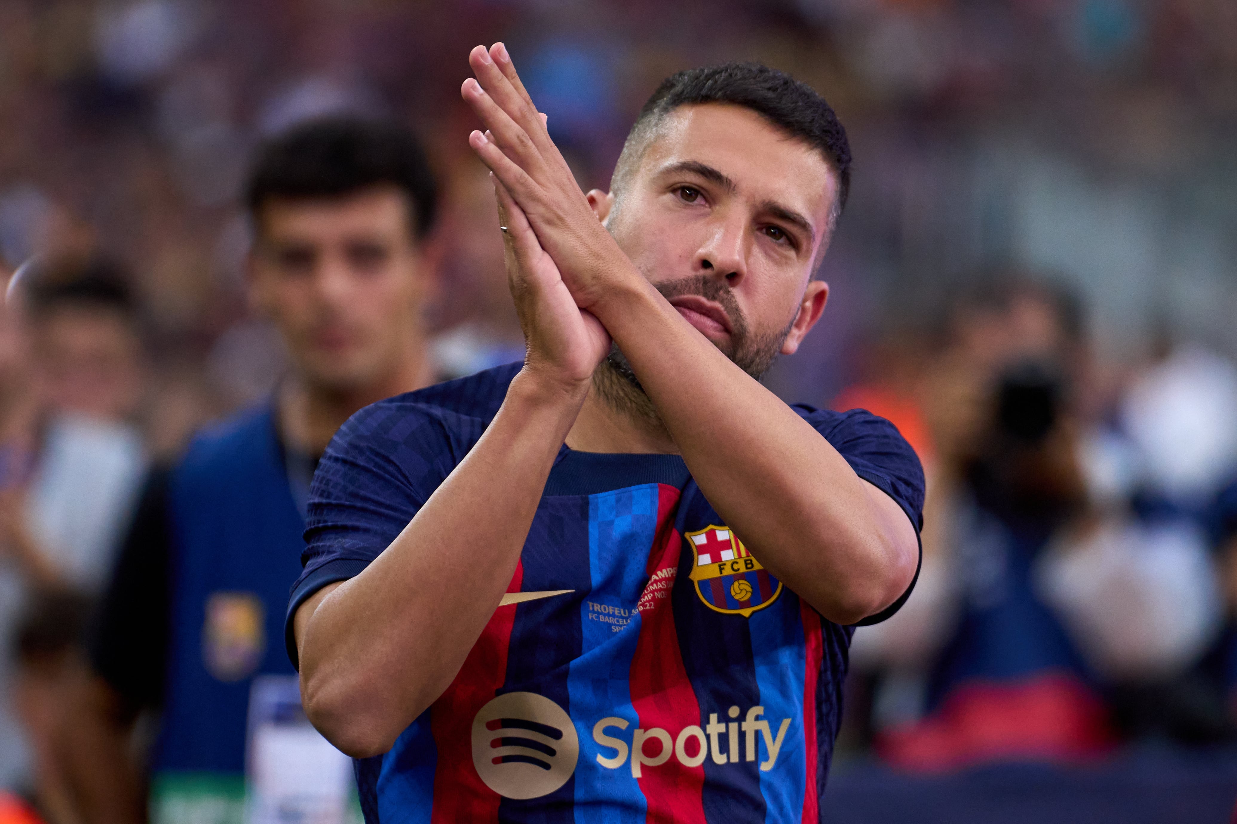 Jordi Alba en la presentación con el FC Barcelona