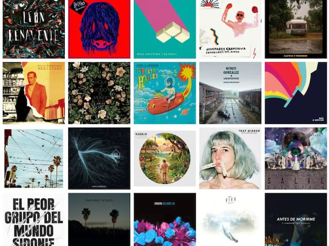 Las portadas de los discos donde están las 20 canciones seleccionadas