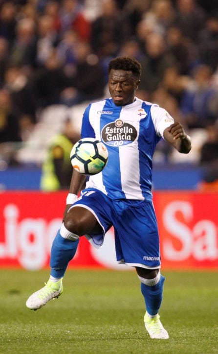 El centrocampista ghanés del Deportivo de La Coruña Sulley Ali Muntari, debutaba ante el Espanyol.