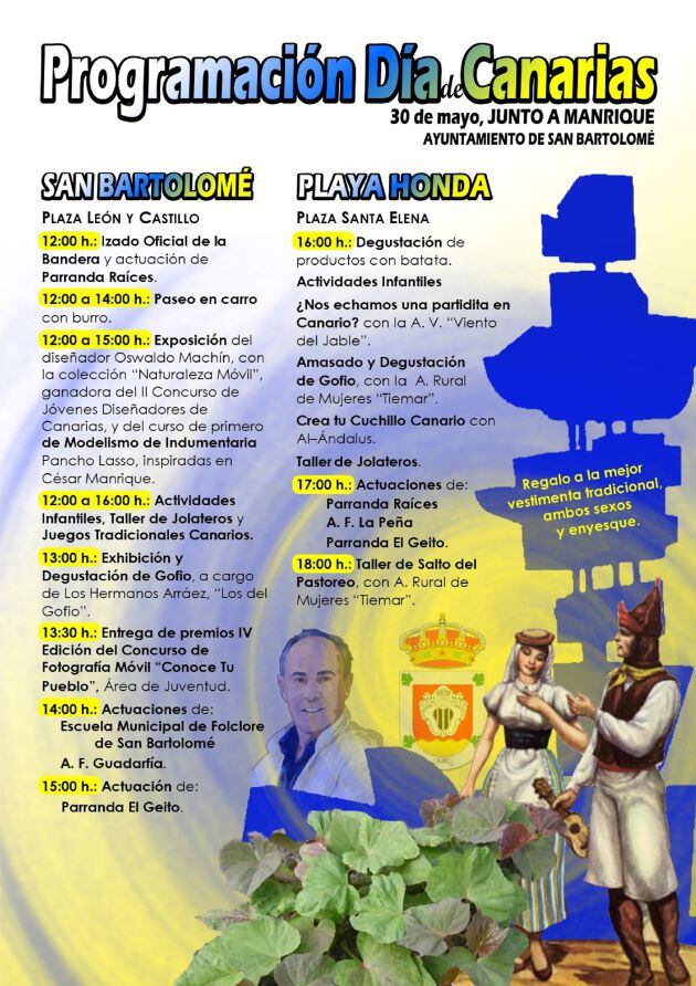 Actos programados en el municipio de San Bartolomé.