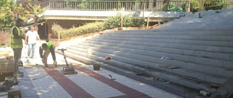 Obras en los accesos del Parque Huertas del Obispo