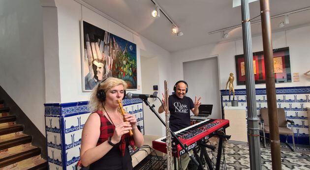 Componentes del grupo manzanareño Mar del Norte que ha amenizado el programa