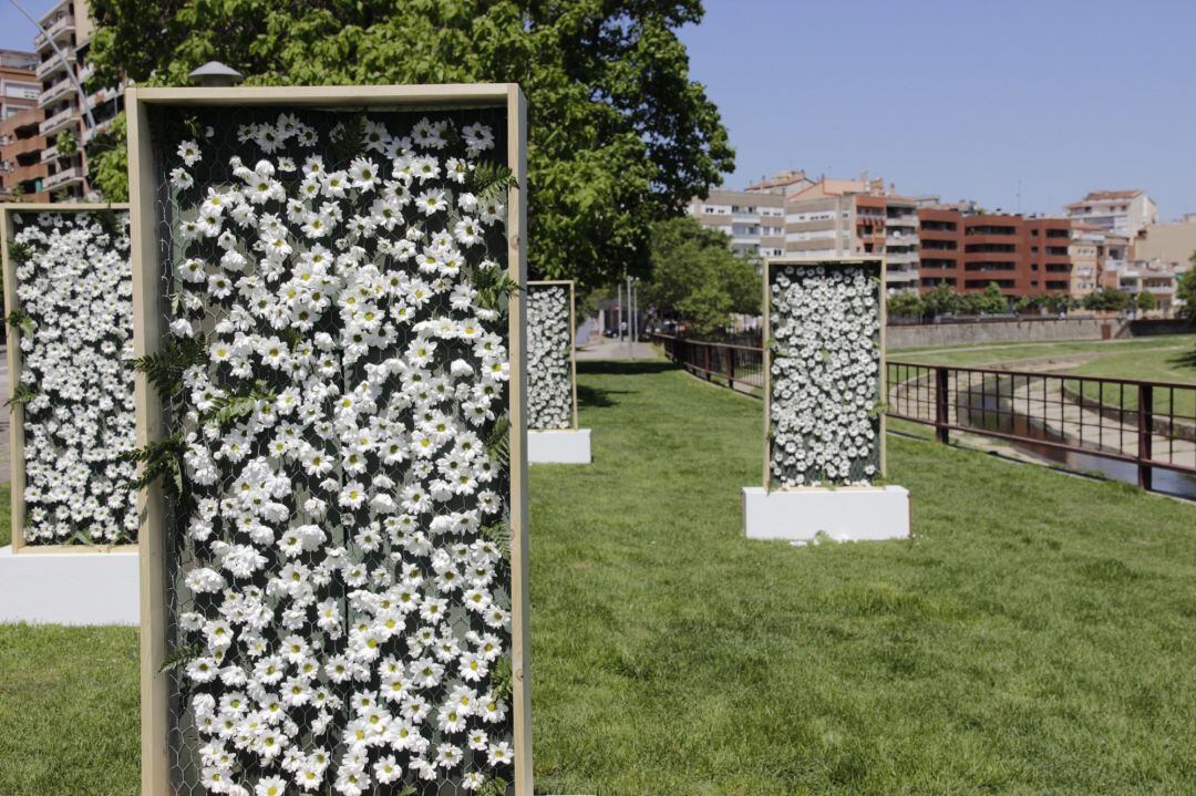 Monumentos florales en la ciudad de Girona durante el &#039;Temps de flors&#039;. 