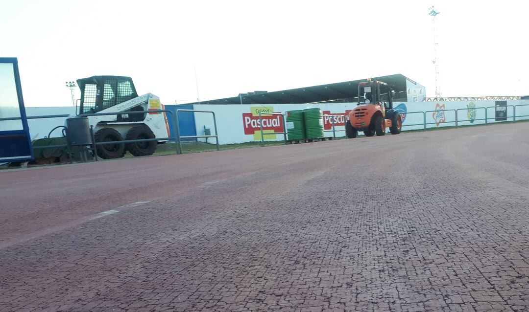 Estado actual tras los primeros trabajos de lijado de las pistas de El Montecillo.