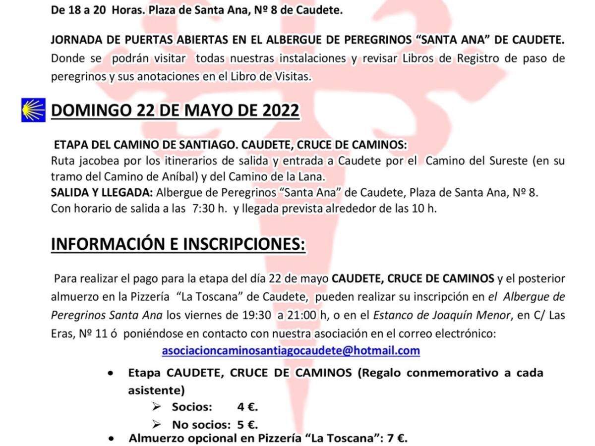 Caudete acoge este fin de semana las Jornadas del Camino de Santiago