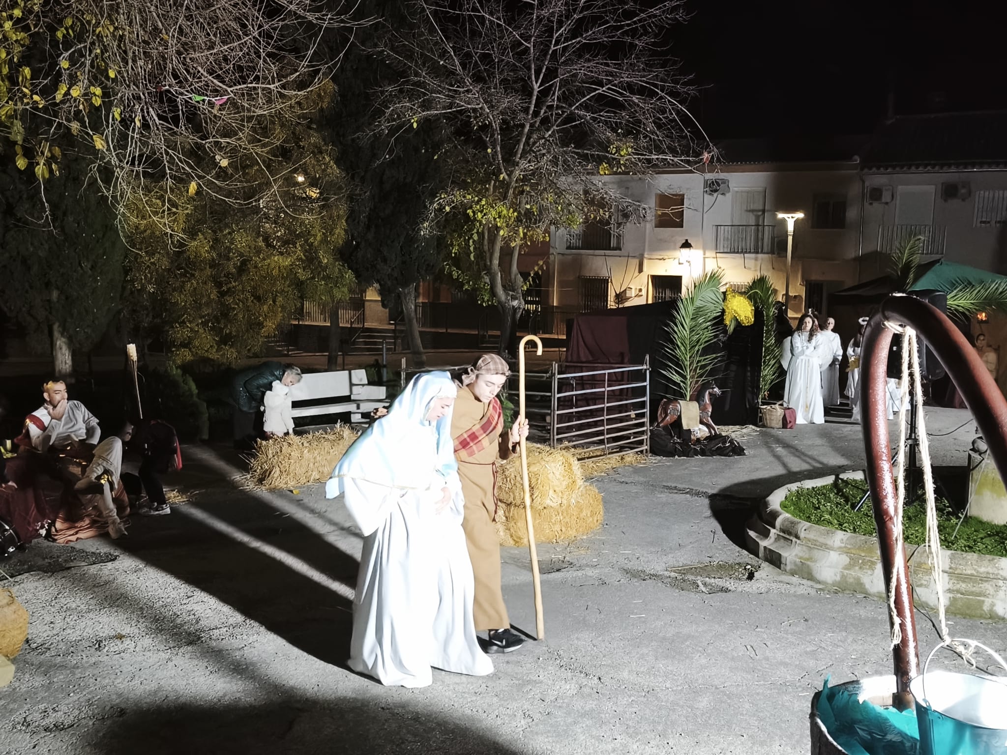 Momento de la recreación del Belén Viviente de la Asociación de Vecinos del Barrio de Andaraje de Jódar