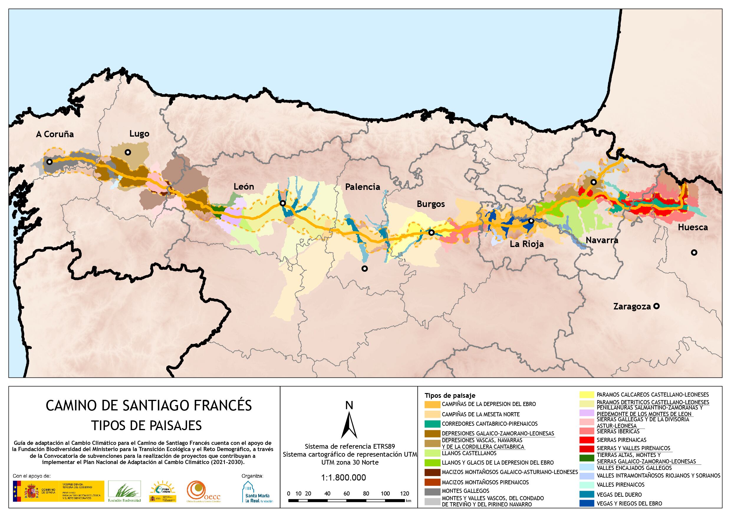 Identificados 24 tipos de paisaje en el Camino de Santiago Francés