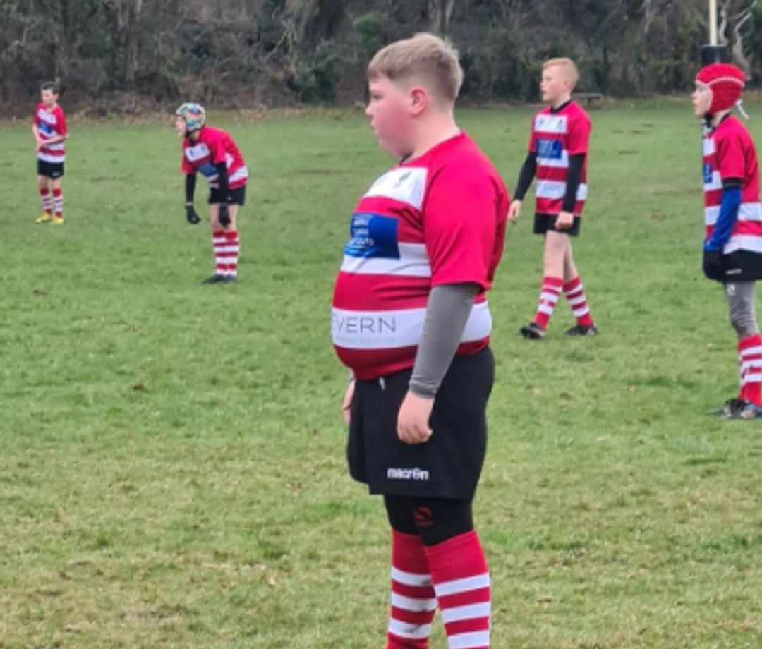 Alfie, durante un partido de rugby