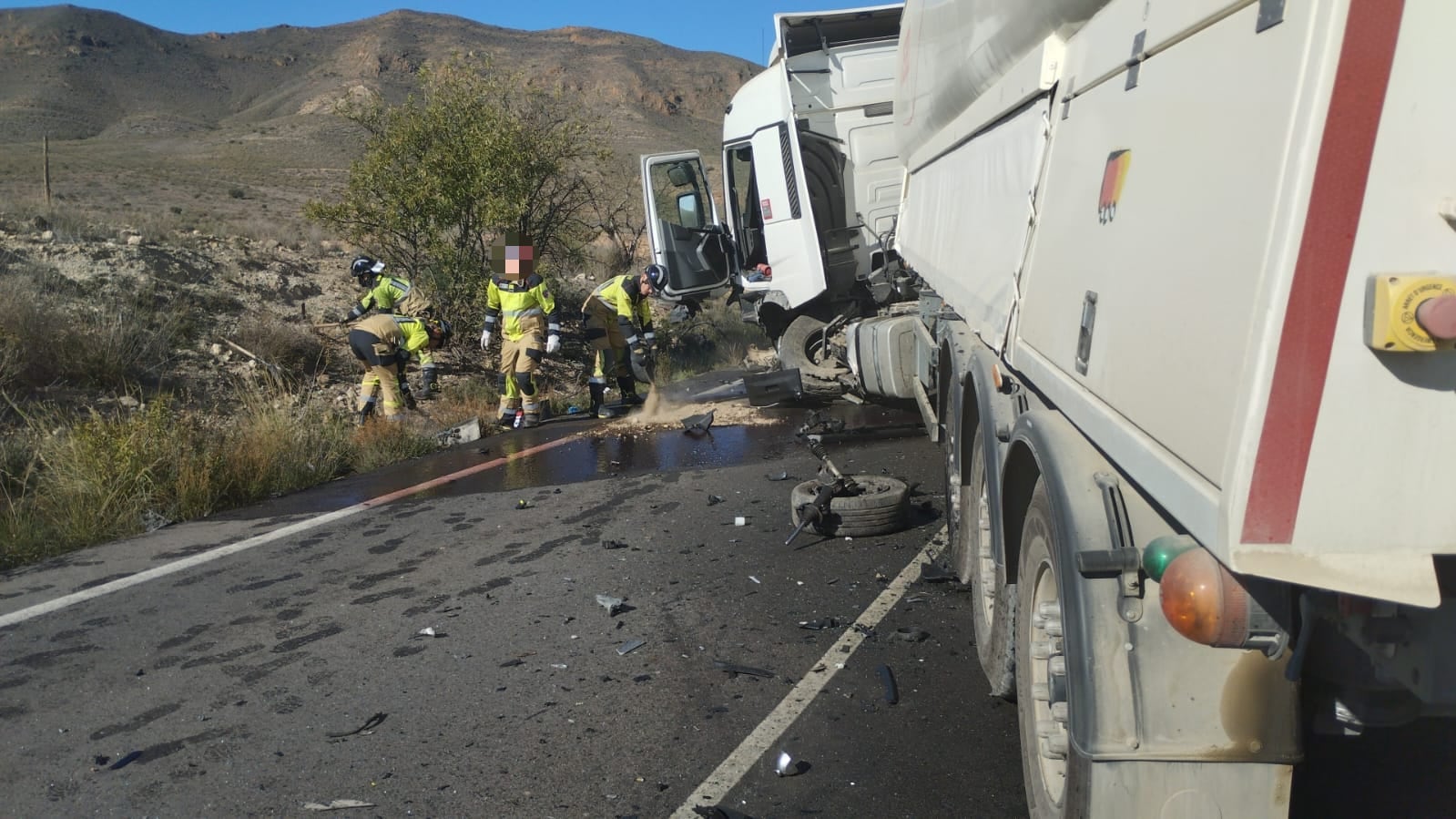 Accidente de tráfico en la carretera Almendricos-Puerto Lumbreras