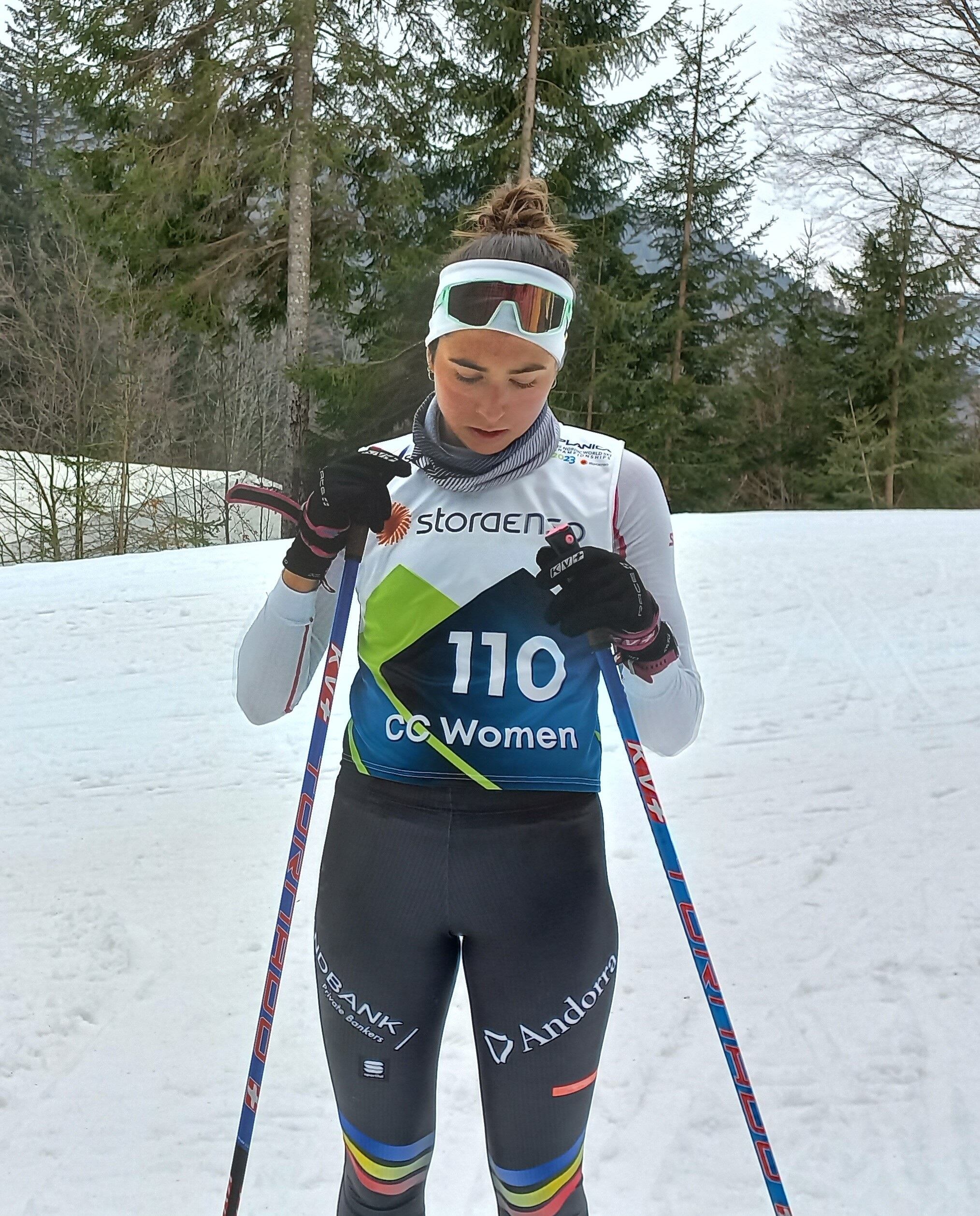 Carola Vila als entrenaments previs del mundial de Planica.