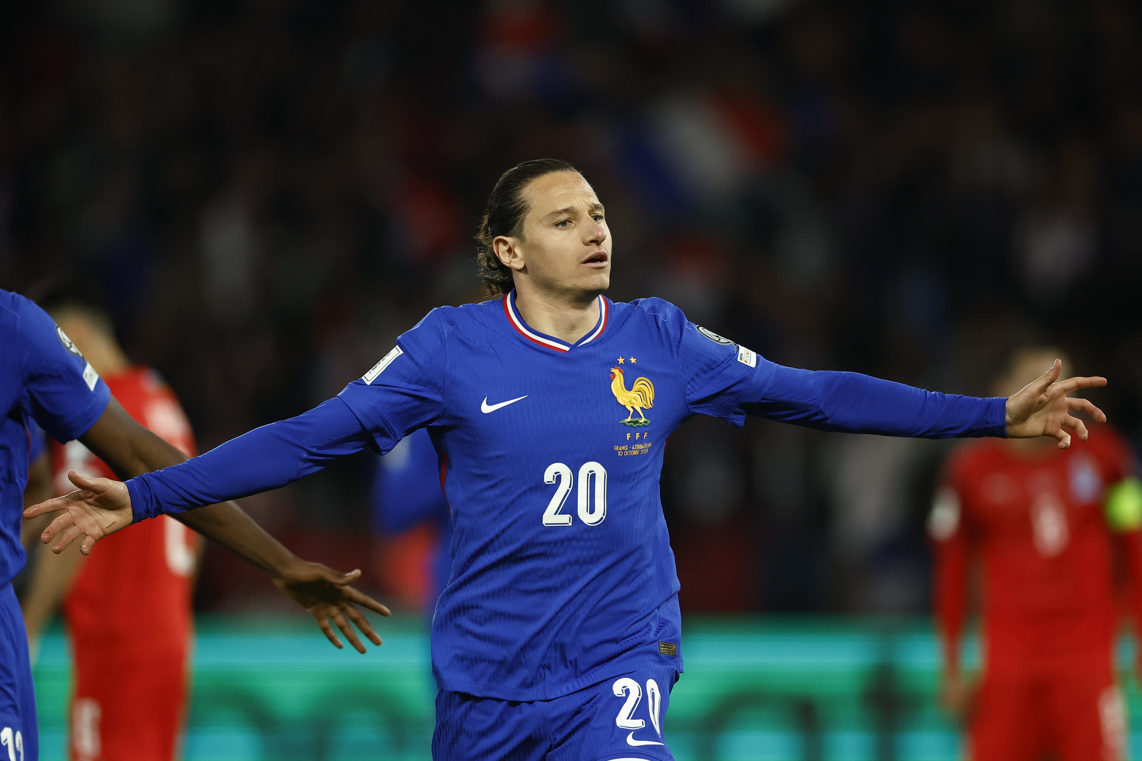Florian Thauvin celebrando su gol contra Azerbaiyán 