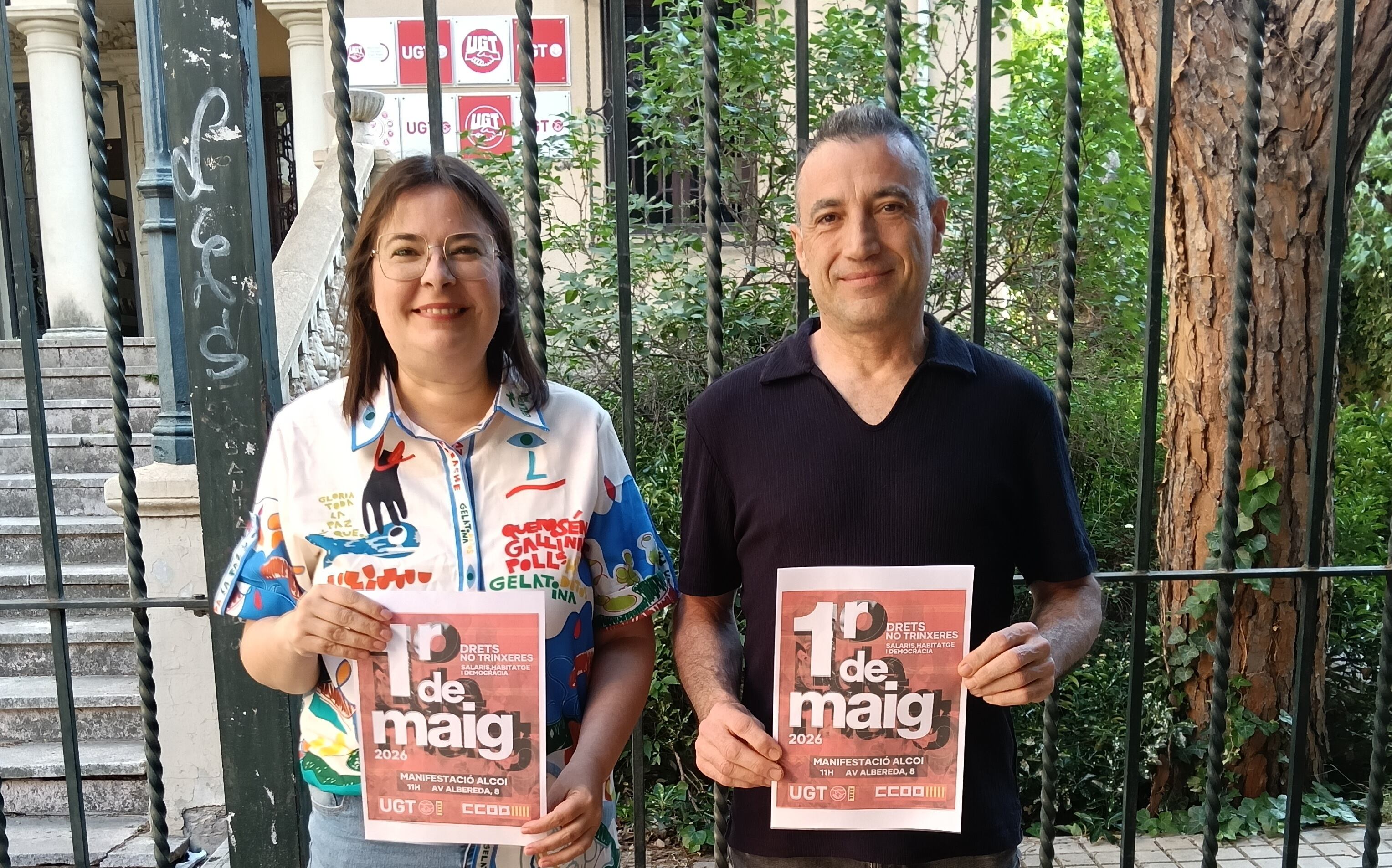 Leticia Pascual y Paco Luque convocan desde UGT y CCOO a la manifestación del 1 de mayo