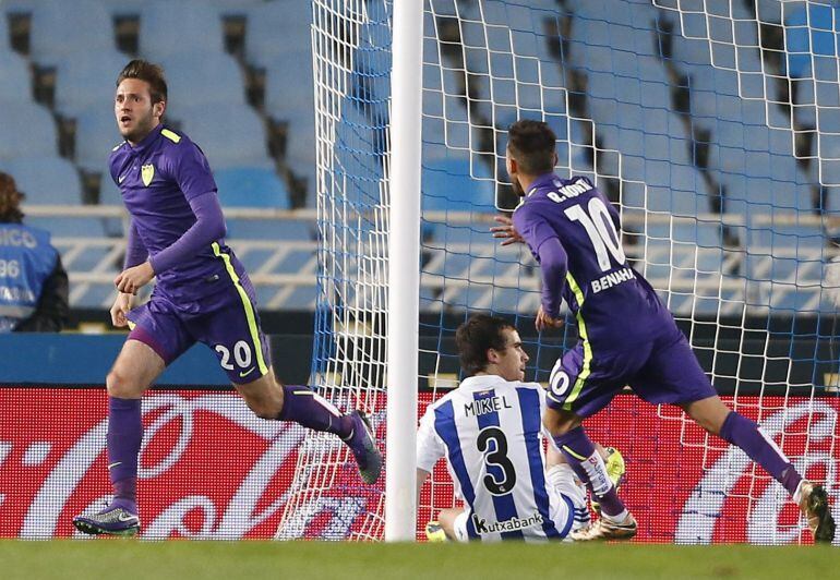 Cop celebra su gol ante la Real Sociedad