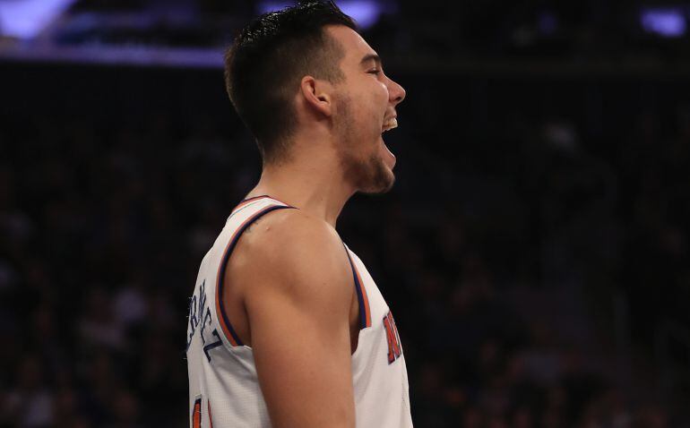 Willy Hernángomez, durante un partido de los Knicks