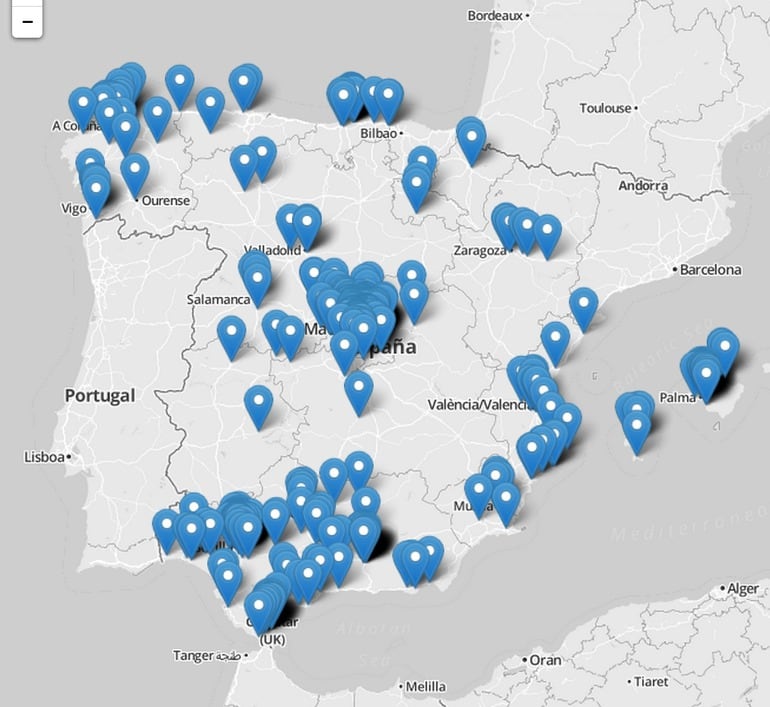 Situación de todos los puntos negros de las carreteras españolas identificados por la DGT y sus cifras de siniestralidad en 2012, último año del que Tráfico ofrece datos