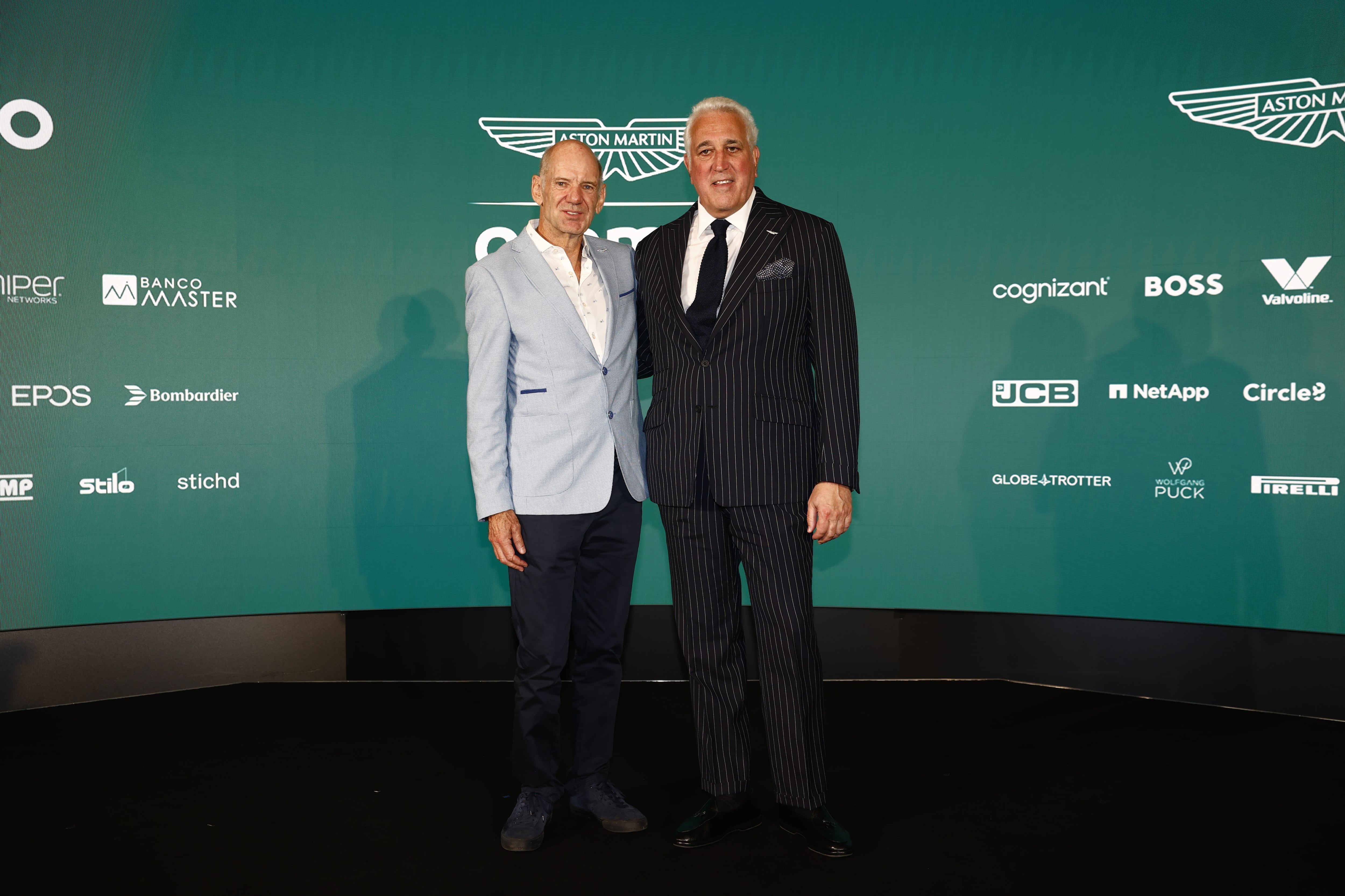 Adrian Newey y Lawrence Stroll en la conferencia de Aston Martin