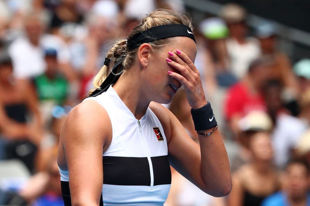 Azarenka durante el partido contra Siegemund.