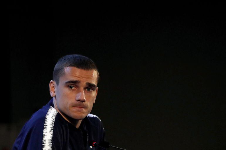 Griezmann durante su comparecencia con Francia en el Mundial