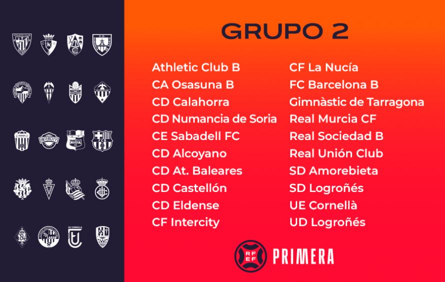 Composición del Grupo 2 de la Primera Federación de fútbol