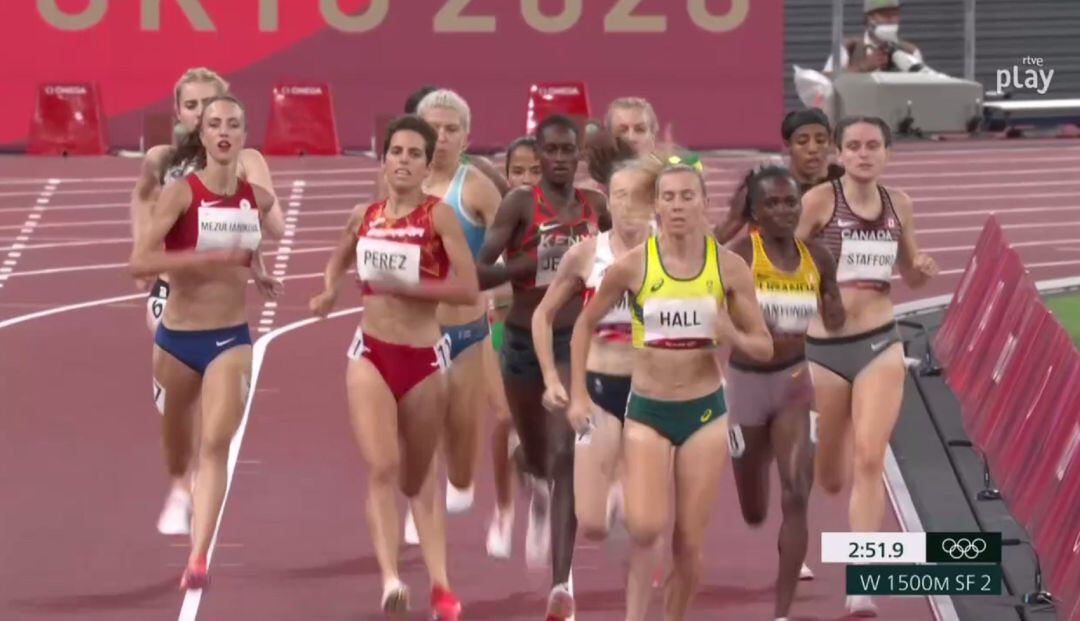 Marta Pérez, siempre bien situada durante la semifinal.