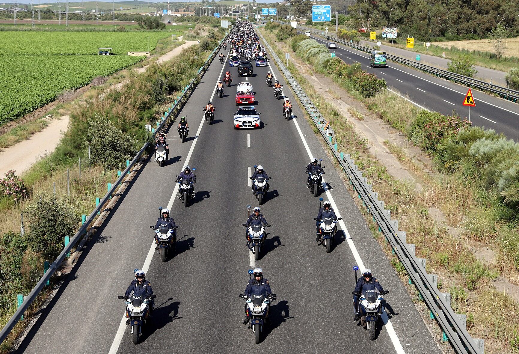 Motos accediendo al Circuito de Jerez en el GP de 2024