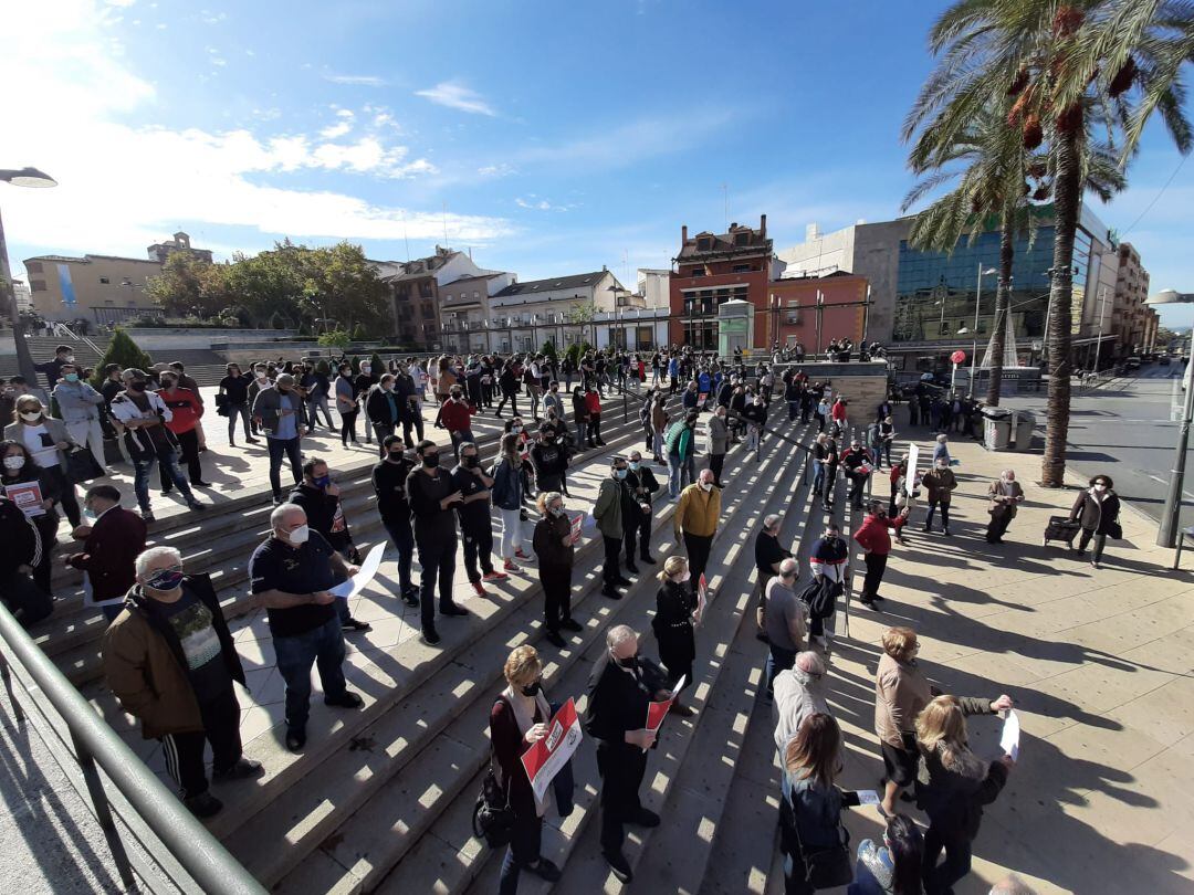 Concentración de hosteleros de Linares.