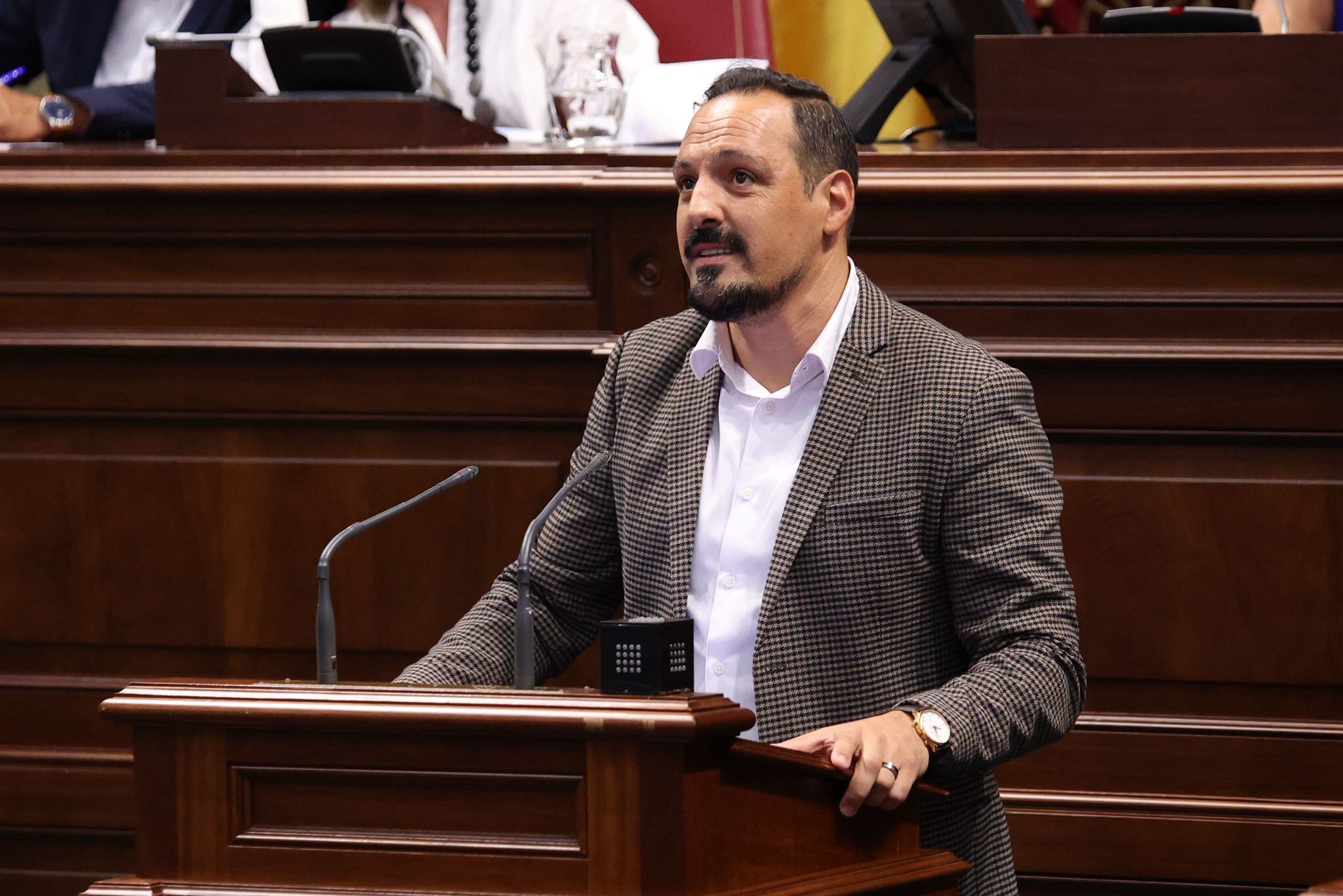 Jonathan de Felipe en el parlamento de Canarias