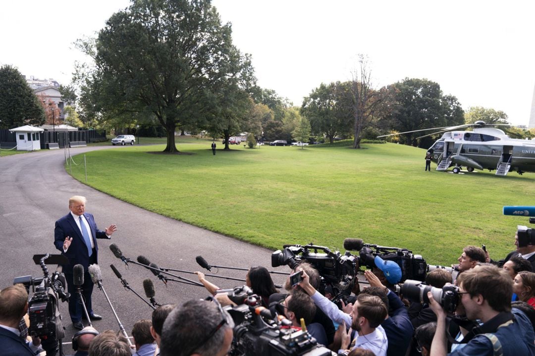 Donald Trump durante una conferencia de prensa