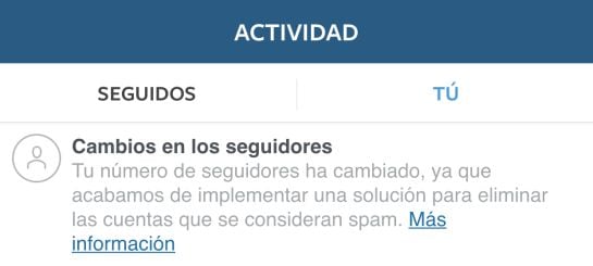 Instagram avisa a los usuarios del borrado de cuentas y descenso de seguidores