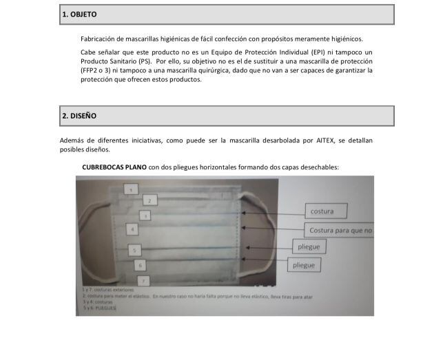 Guía del Gobierno para fabricar mascarillas artesanales