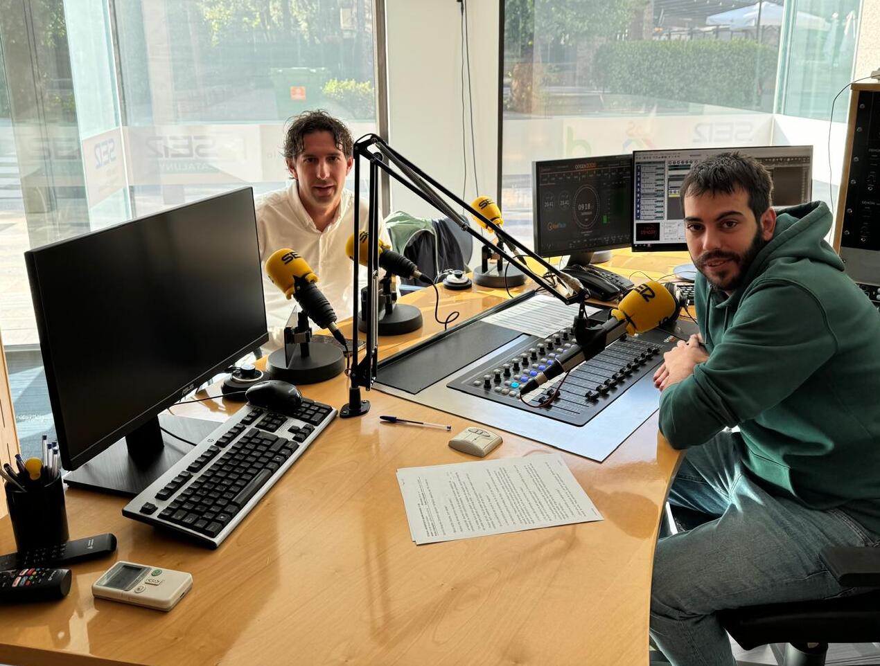 El director general i esportiu de l'FC Andorra, Jaume Nogués, en una entrevista a l'Aquí Esports, amb Carles Rosell